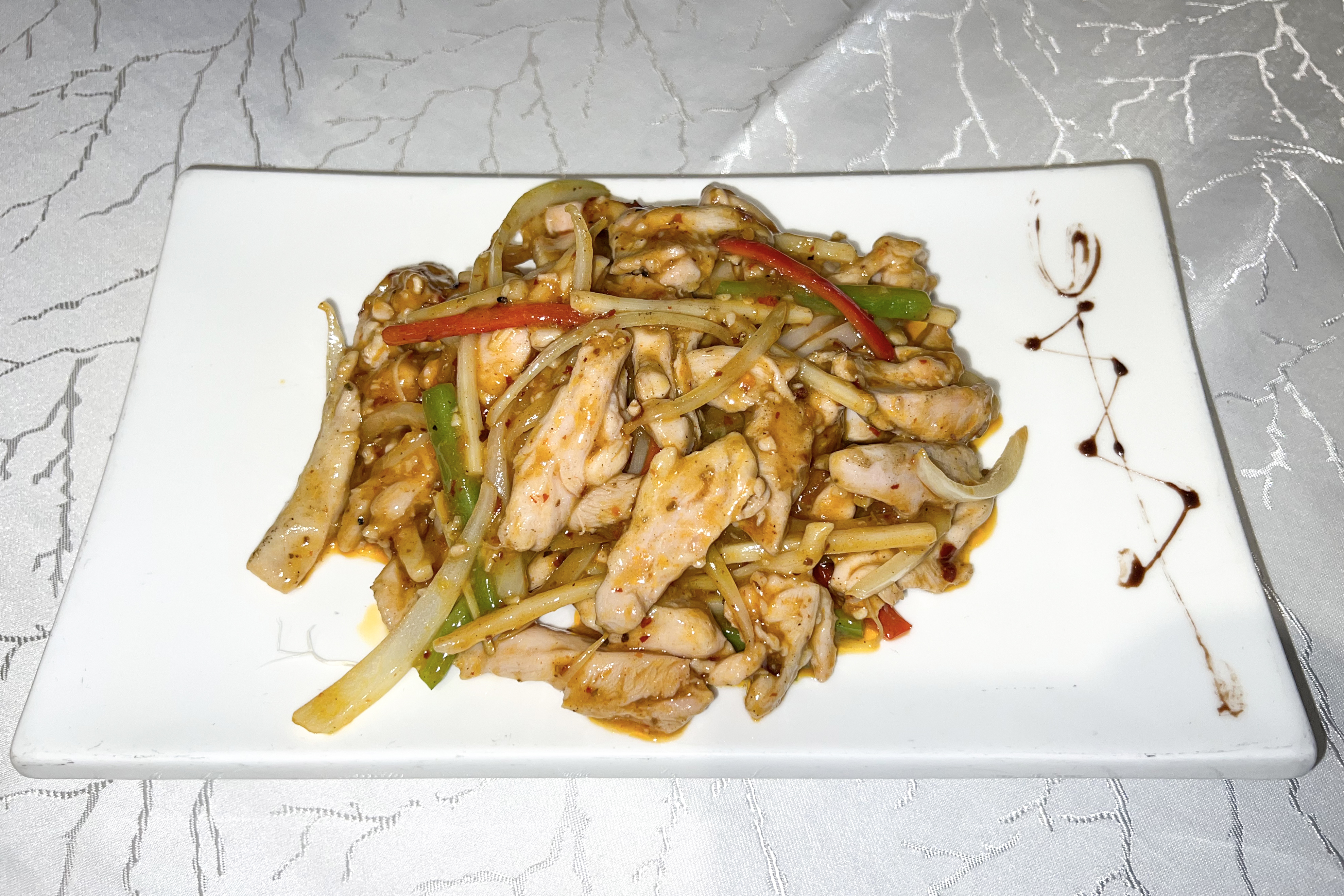 Dong'an chicken Hunan style with chilies and ginger
