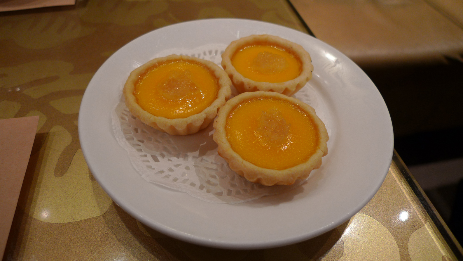 Hong Kong egg tarts with golden custard