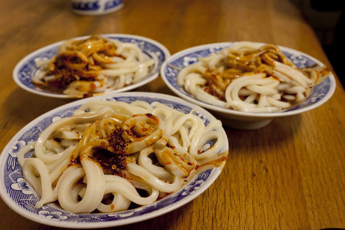 Liang pi cold skin noodles with chili oil and cucumber