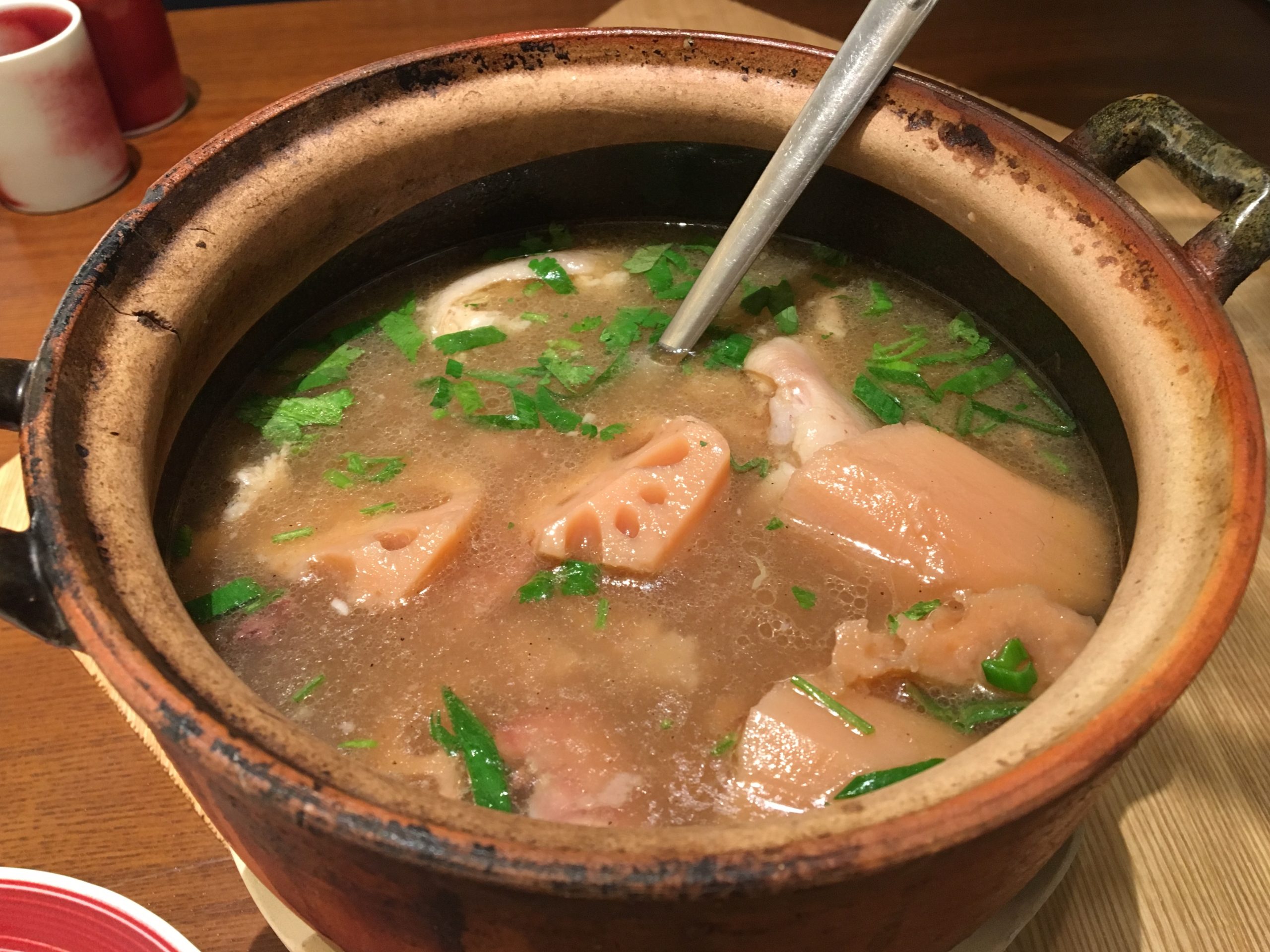 Lotus root pork rib soup with pork bones