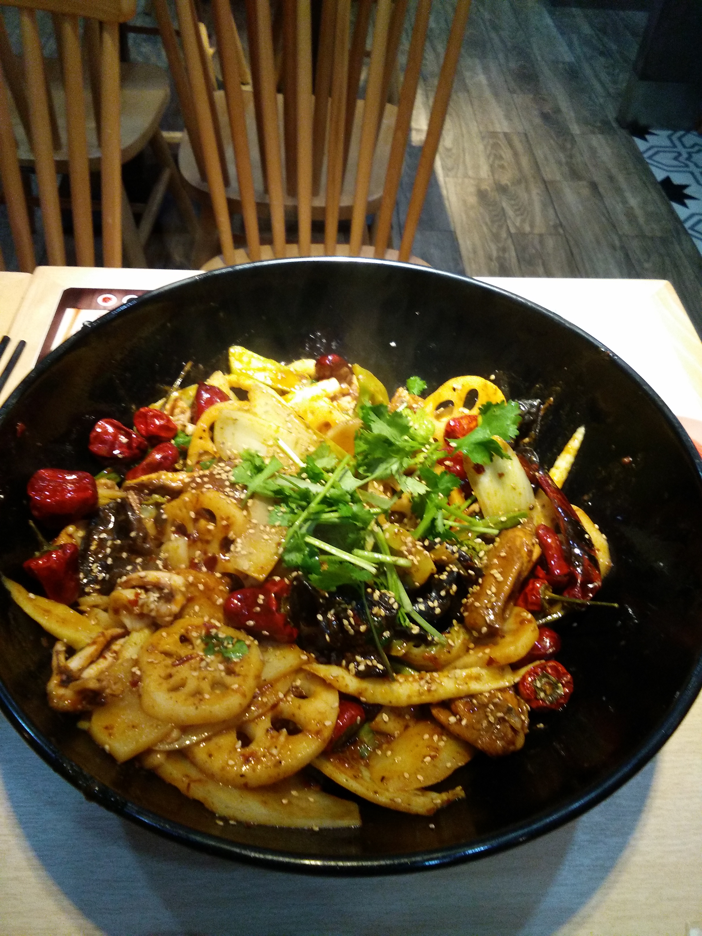 Mala xiang guo Sichuan dry pot with chilies and peppercorns