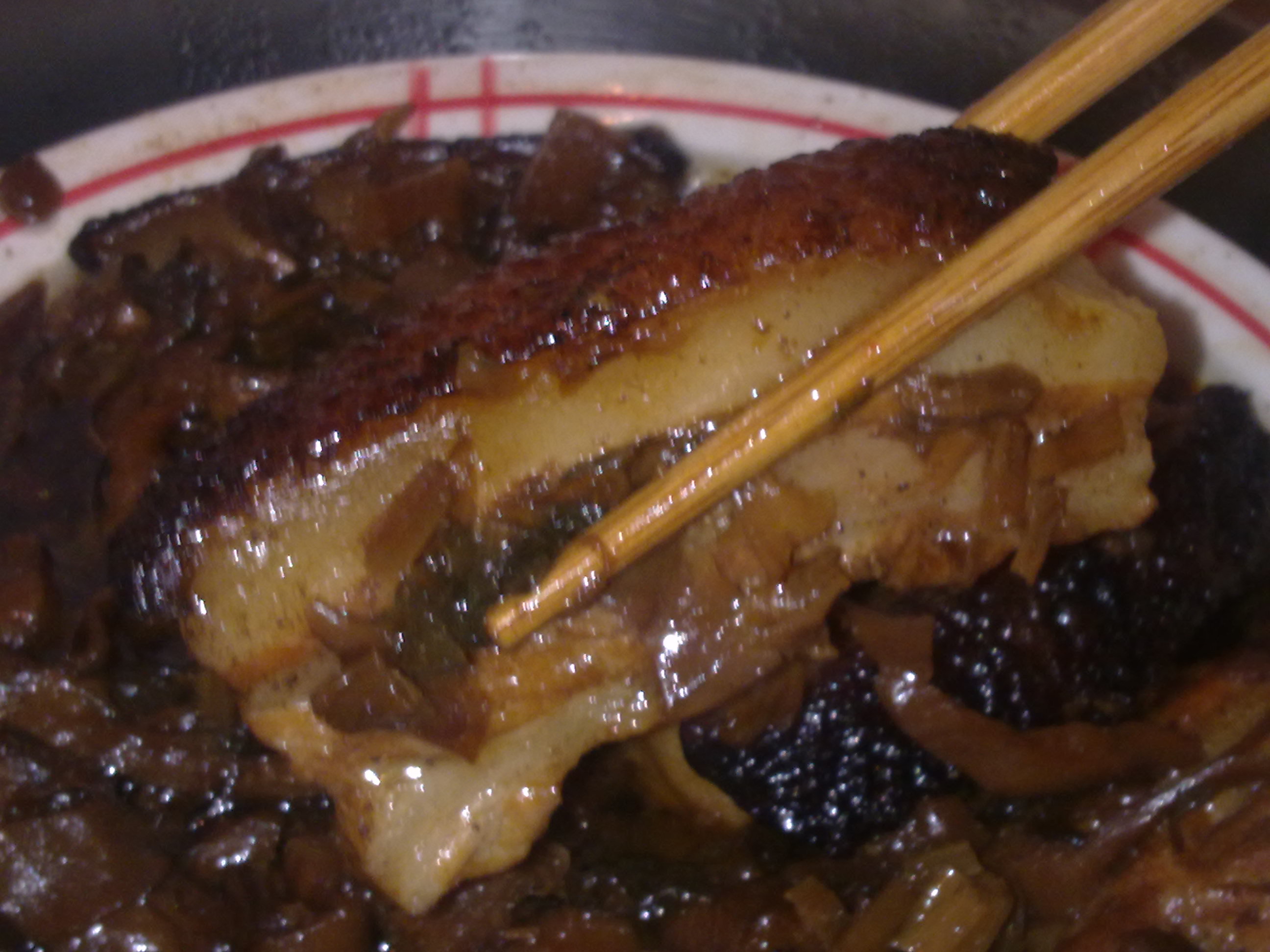 Mei cai kou rou braised pork belly with preserved mustard greens