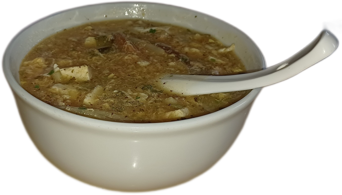 Sister Song fish soup with fish shreds and egg ribbons
