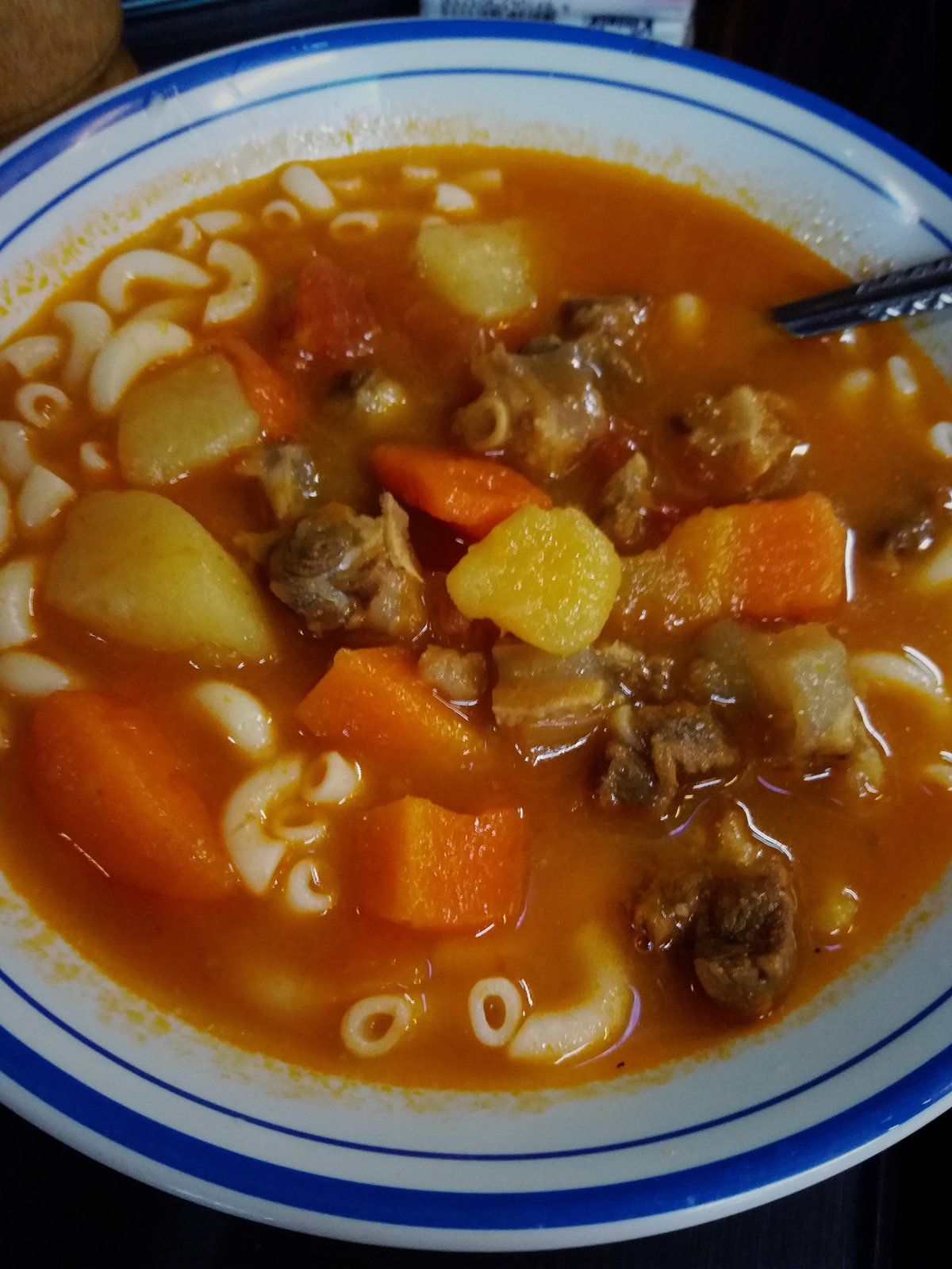 Chinese tomato beef brisket soup with tender beef