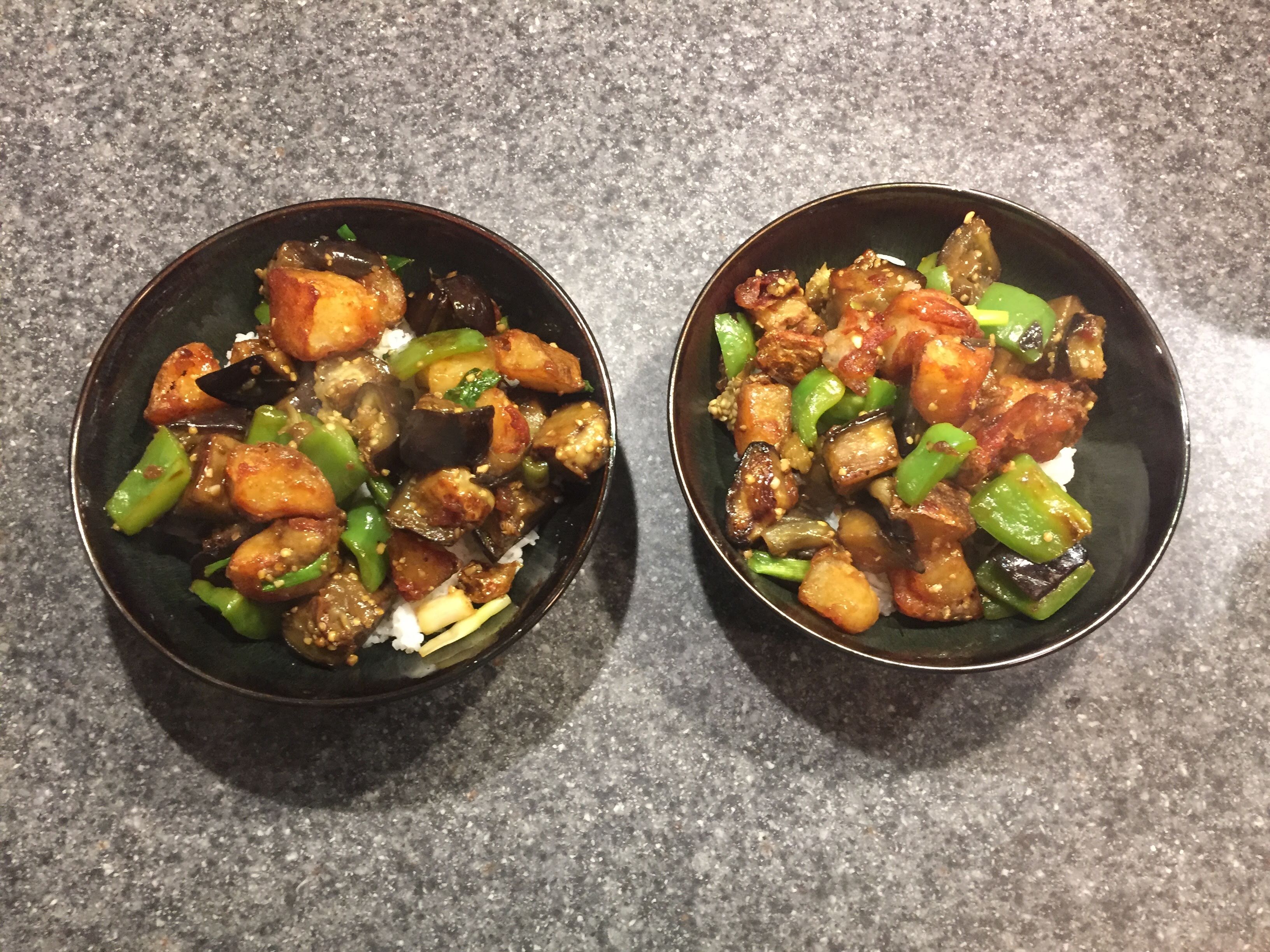 Di San Xian stir fried potato eggplant and green pepper in garlicky sauce