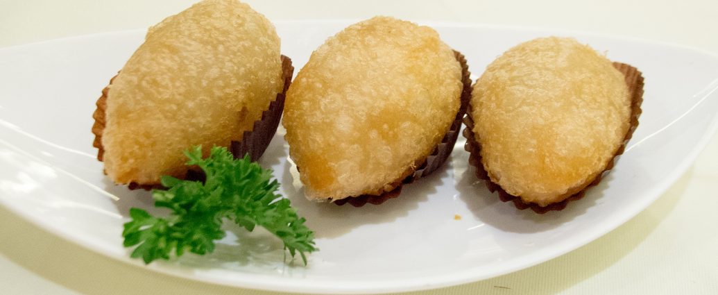 Cantonese Ham Sui Gok crispy golden glutinous rice dumplings