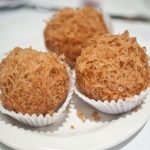 Woo Gok crispy deep-fried taro puffs filled with pork on a dim sum plate
