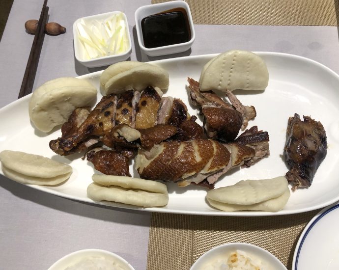 Tea-smoked Sichuan Zhang Cha Duck served at a Chinese restaurant